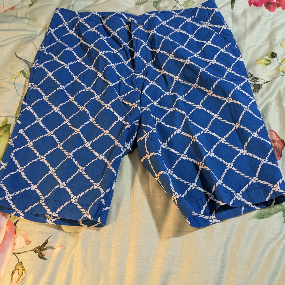 Caribbean Joe Blue Rope-Print Bermuda Shorts - Picture 2 of 4